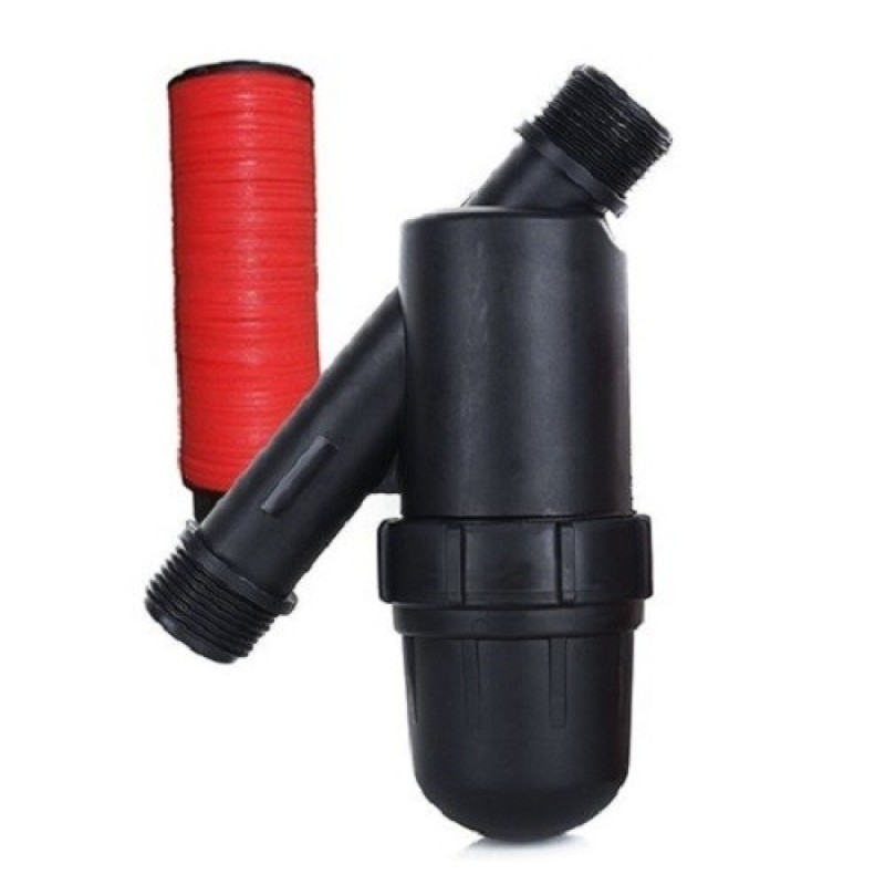 Filtro de anel de 1" para tubo de 32 mm, usado em sistemas de irrigação e gotejamento.