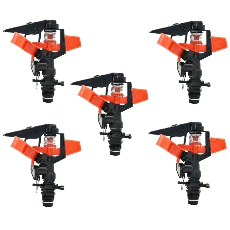 Aspersor Rotativo 6001M-C | Riego Eficiente y Duradero para Agricultura y Jardinería, Alcance 8 a 13 m.Pack 5 unidades.