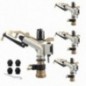 Aspersor de irrigação de alcance ajustável de 1" com 4 bicos e 1 chave de ajuste. Pacote com 4 unidades.