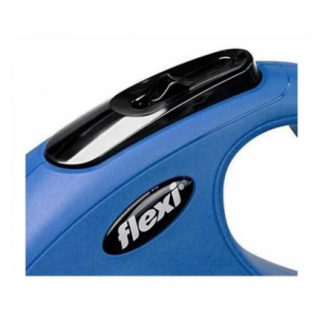Achetez la laisse extensible Flexi New Classic M-tape en bleu.