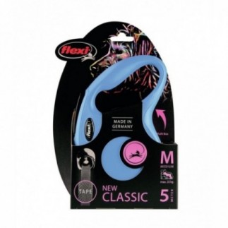 Achetez la laisse extensible Flexi New Classic M-tape en bleu.