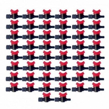 Vanne de commutation pour irrigation goutte à goutte 16 mm x 3/4", robinet d'arrêt, paquet de 50 unités.