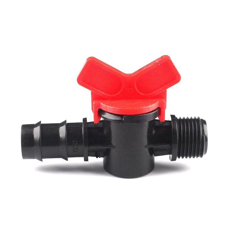 Valvola di commutazione per irrigazione a goccia 16 mm x 1/2", rubinetto di arresto.