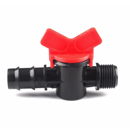 Valvula de interruptor de riego por goteo 16 mm x 1/2”, llave de paso.