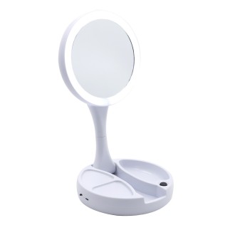 Specchio illuminato a LED bifacciale con ingrandimento preciso e nitido