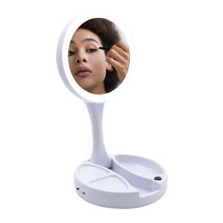Miroir éclairé par LED double face avec grossissement de précision et de clarté