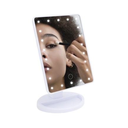 Miroir rectangulaire avec lumières LED Éclairage réglable Rotation : 180º
