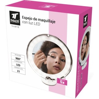 Miroir de maquillage éclairé par LED, grossissement x5