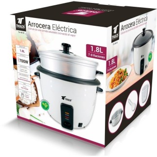 Arrocera Eléctrica de 1.8 Litros Prepara 7-8 Raciones de Arroz 700W