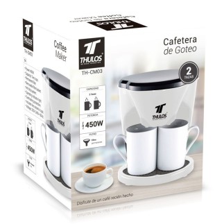 Macchina per caffè elettrica a due tazze: 450 W, design compatto