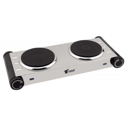 Cuisinière électrique en acier inoxydable avec 2 brûleurs efficaces