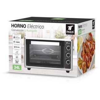 Forno elétrico de 34 litros com função de convecção e assar