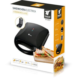 Sandwichera Eléctrica con Capacidad para 4 Sándwiches 1400W