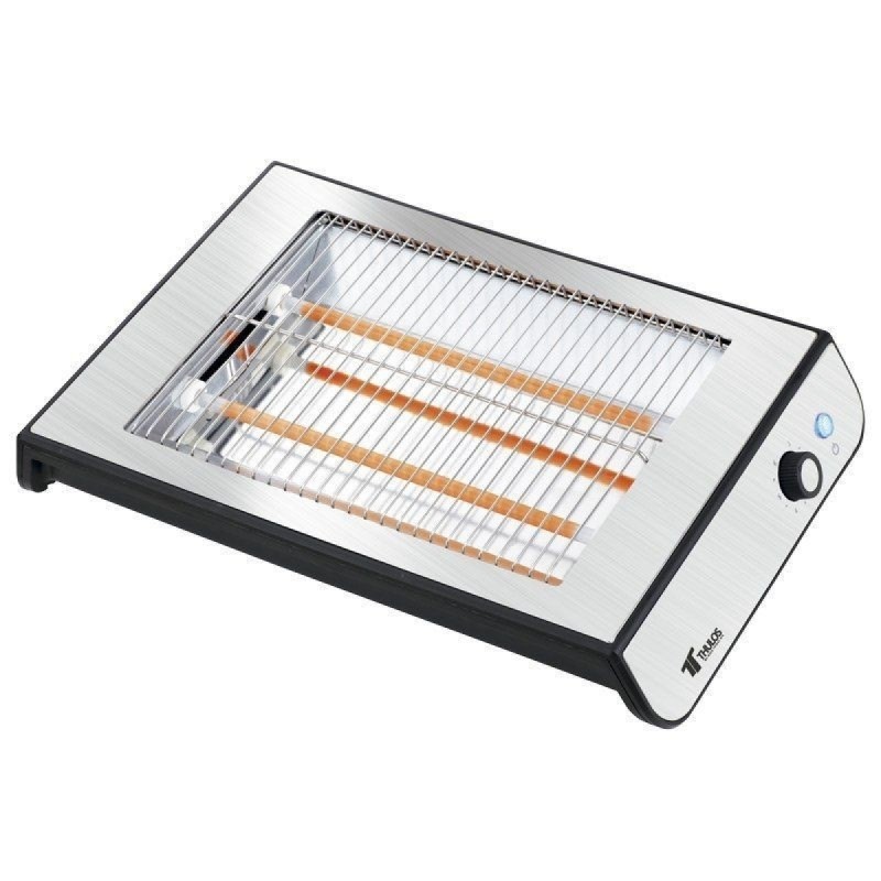 Tostador Plano de Acero Inoxidable 600W Desayunos Rápidos y Uniformes