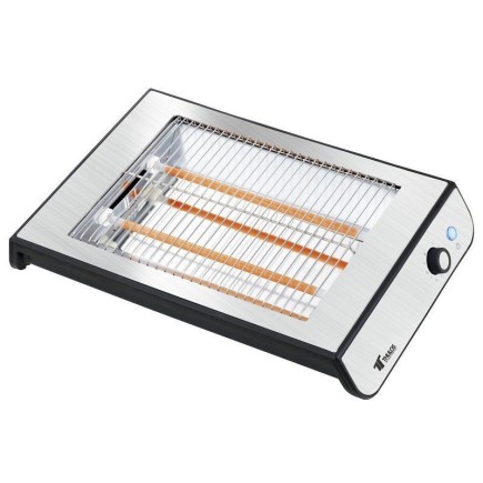 Tostador Plano de Acero Inoxidable 600W Desayunos Rápidos y Uniformes