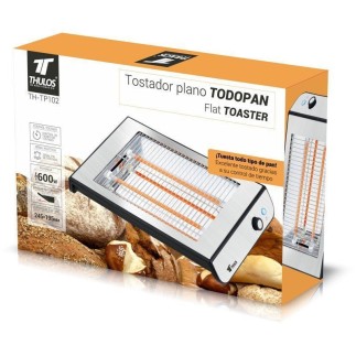 Tostador Plano de Acero Inoxidable 600W Rápido y Eficiente