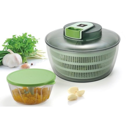 Conjunto de centrifugador de salada e mini picador manual - utensílios de cozinha versáteis