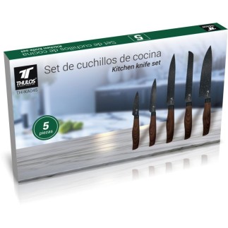 Set de 5 Cuchillos con Hoja de Acero Inoxidable Antiadherente