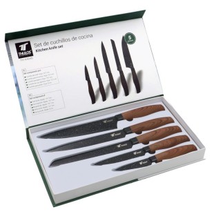 Set de 5 Cuchillos con Hoja de Acero Inoxidable Antiadherente