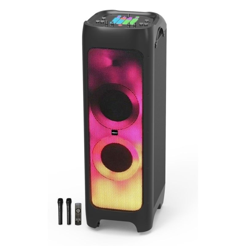 Altoparlante a torre per karaoke TWS da 500 W di potenza e intrattenimento con microfoni wireless Altoparlante a torre per karaoke TWS da 500 W di potenza e intrattenimento con microfoni wireless