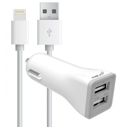 Cargador para Coche con Doble Entrada USB para iPhone  Carga Rápida