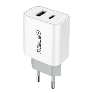 Cargador doble USB y Tipo C con carga rápida QC/PD