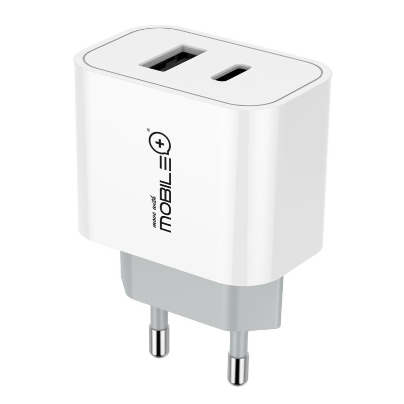 Caricabatterie doppio USB e Type-C con ricarica rapida QC/PD