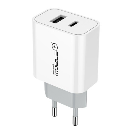 Chargeur double USB et Type-C avec charge rapide QC/PD
