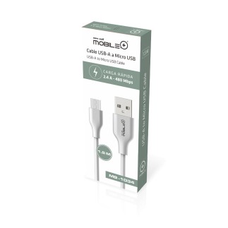 Cable USB-A a Micro USB de 1.5m para dispositivos móviles