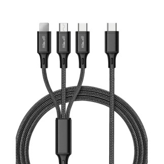 Cable de Carga 3 en 1 Tipo C a Lightning, Micro USB y Tipo C