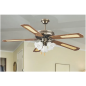 Ventilador de teto de 52 polegadas com 4 pás de MDF e 3 lâmpadas de cristal.