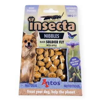 Snack para Perros Insecta Nibbles - Soldado Negro Vuela en Manzana
