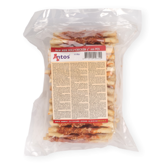 Rollos de Piel Cruda White Plus con Pollo - 100 Piezas 1kg