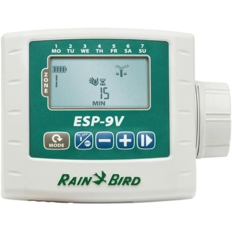 Programador de Riego Rain Bird ESP-9V 6 Estaciones (Batería) | Riego Autónomo en Zonas Remotas
