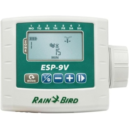 Programmatore di irrigazione a batteria Rain Bird ESP-9V a 6 stazioni | Irrigazione autonoma in aree remote