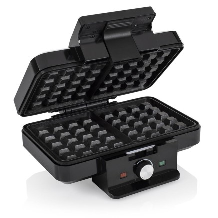 Piastra per waffle da 1000 W con rivestimento antiaderente per 2 waffle