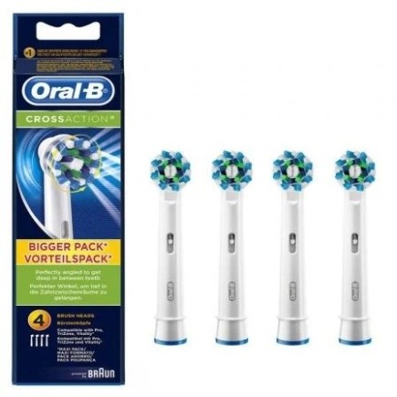 Testina di ricambio per spazzolino Braun Oral-B Pro CrossAction, confezione da 4