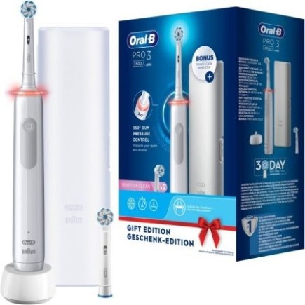Oral-B Pro 3 3500 : Brosse à dents électrique, 3 modes, pression à 360°
