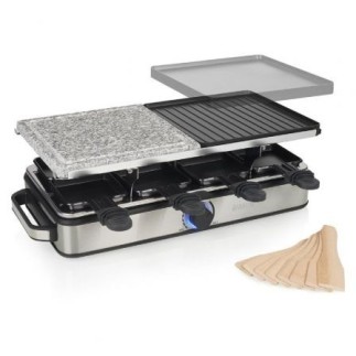 Raclette Princess Deluxe 8 162635 - 1400W, 2 plaques de 21x21 cm