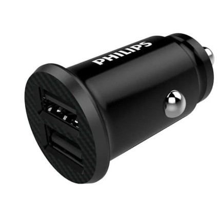 Carregador de carro Philips DLP2510 com 2 portas USB de 12 W e proteção inteligente