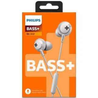 Fones de ouvido Philips SHE4305WT brancos com design ergonômico e graves