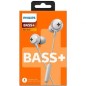 Fones de ouvido Philips SHE4305WT brancos com graves profundos e microfone integrado