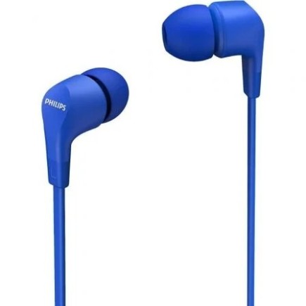 Casque audio Philips TAE1105BL/00 bleu avec basses puissantes et câble en plastique