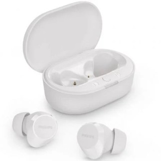 Auriculares Philips TAT1209WH Bluetooth blancos con estuche y 18h bate