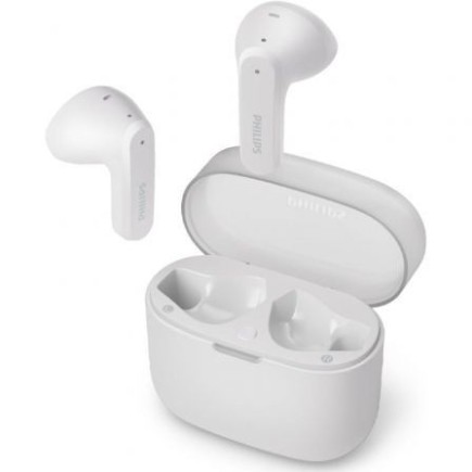 Auriculares Philips TAT2139WT blancos Bluetooth 5.3 sin almohadillas 28h