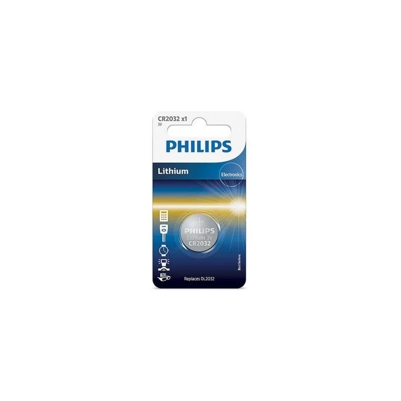 Pila Philips CR2032 01B Litio 3V Alta Duración Ideal para Dispositivos Pequeños Pila Philips CR2032 01B Litio 3V Alta Duración Ideal para Dispositivos Pequeños