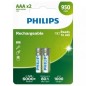 Pacote com 2 pilhas recarregáveis Philips R03B2A95 10 NiMH 1,2 V 950 mAh AAA
