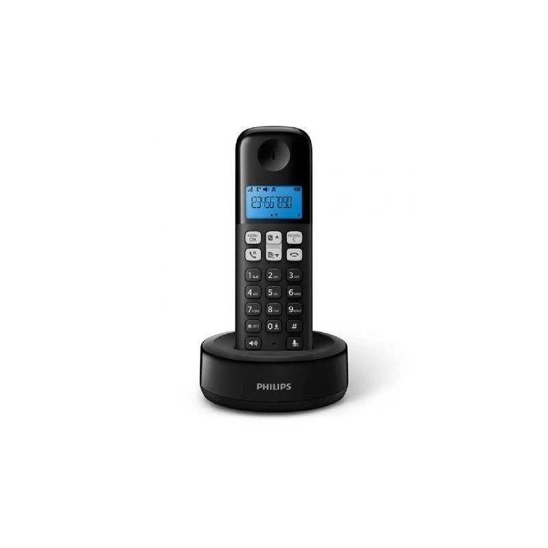 Teléfono Inalámbrico Philips D1611B Negro con Manos Libres y Agenda Teléfono Inalámbrico Philips D1611B Negro con Manos Libres y Agenda