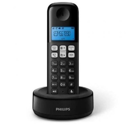 Teléfono Inalámbrico Philips D1611B Negro con Manos Libres y Pantalla