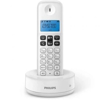 Téléphone sans fil mains libres blanc Philips D1611W avec écran